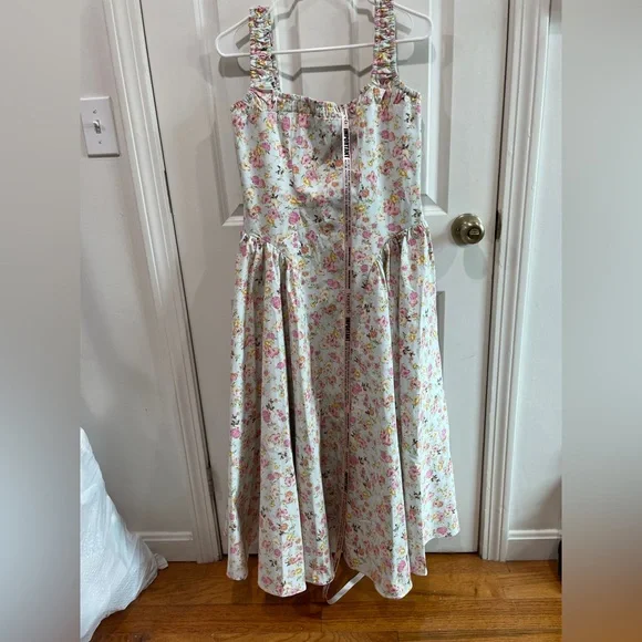 House of CB NWT Dorothy Cotton Dress Pale Blue Meadow - Picture 6 of 9